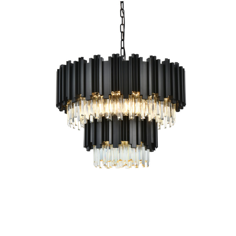 Lustre Lenora 24 pouces, Noir, noir, noir, noir