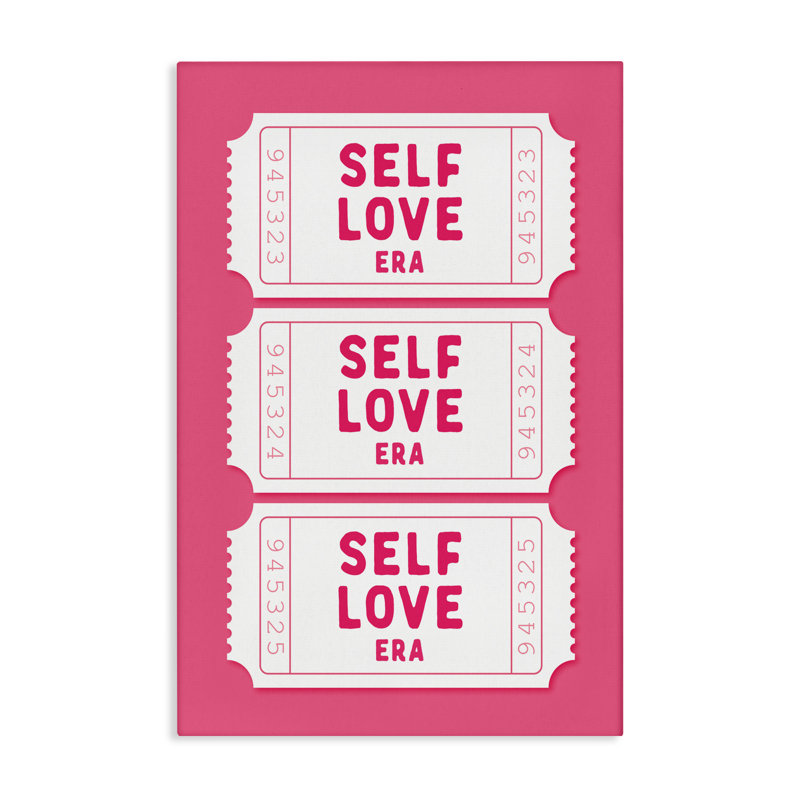 Toile «Self Love Era», conception par lettres et doublure, H 36 po x l 24 po