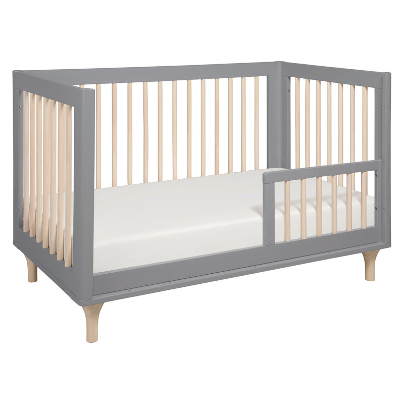 Lolly 3-in-1 Convertible Crib, Gray/Washed Natural