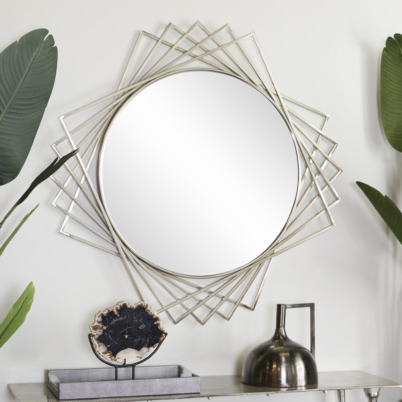 Scheer Circle Wall Mirror, Silver