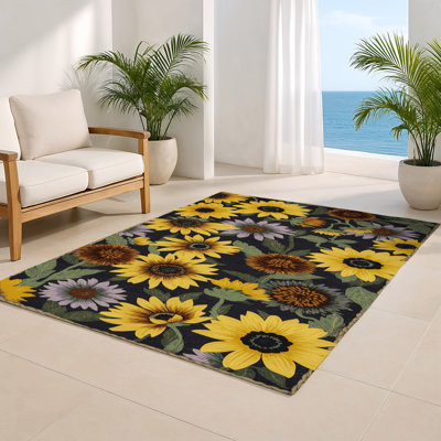 Tapis d'intérieur et d'extérieur brun Botanical