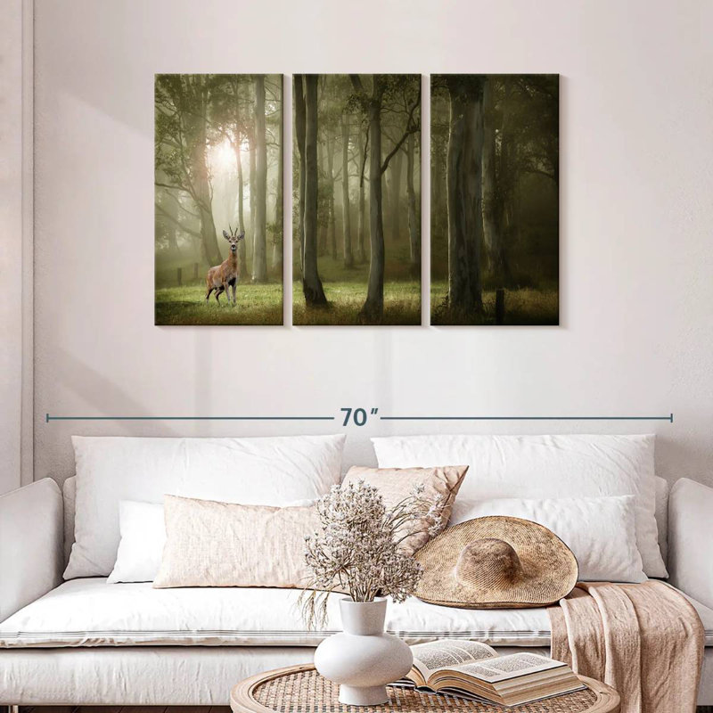 Cerf de forêt français Brampt, H 28 po x l 45 po