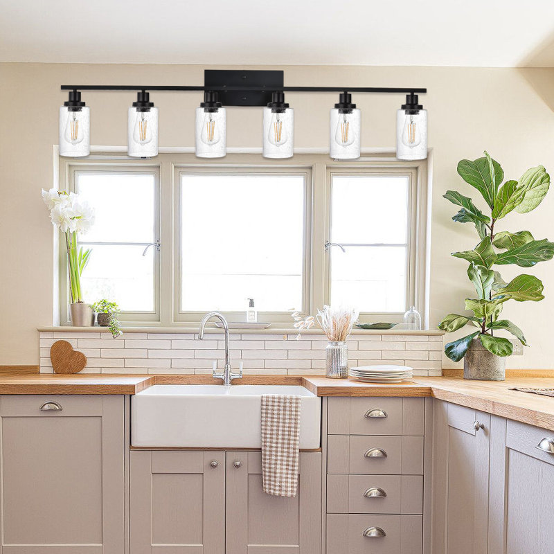 6 - Light Dimmable Vanity Light, Black