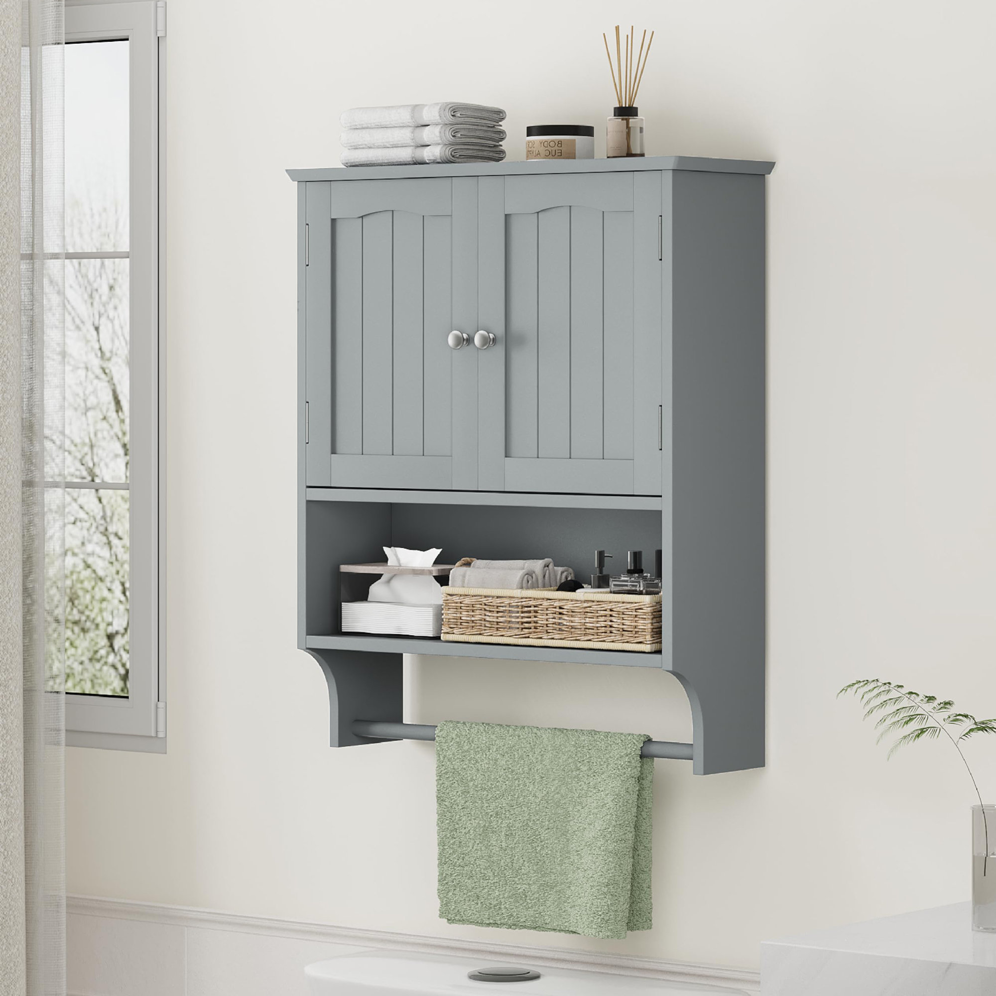 Bathroom Cabinet With Towel Rack