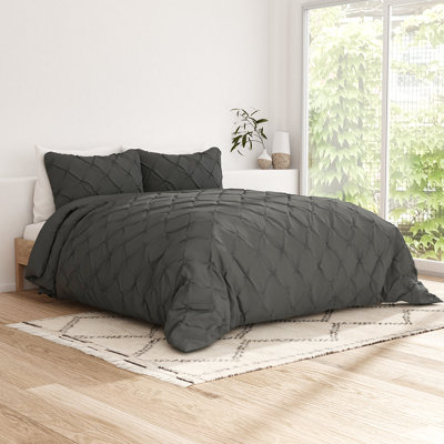 Ensemble de housse de couette en microfibre à plis pincés