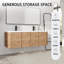 Meuble-lavabo double 60 po avec plateau en résine-114953246