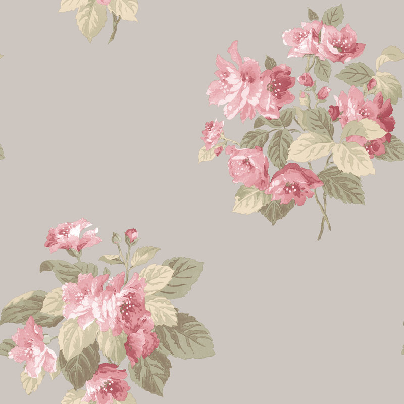 Batres 10m x 53cm Matte Wallpaper Roll, Taupe/Pink