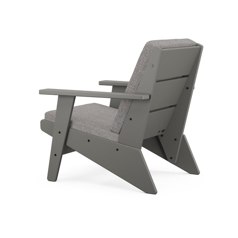 Riviera Modern Lounge Chair, Spiced Burlap, Mahogany