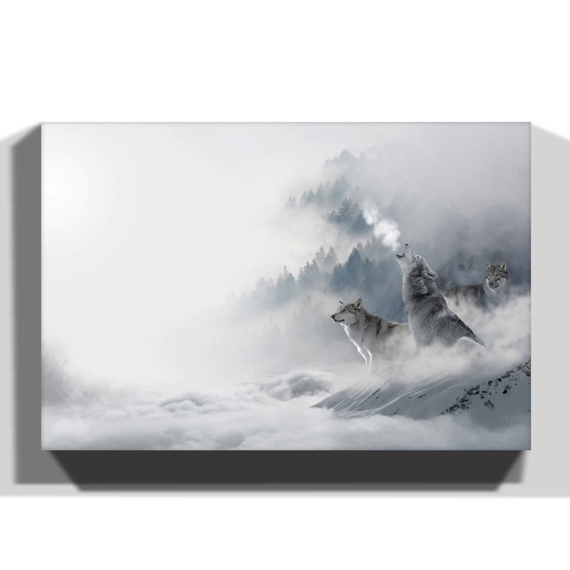 Wolves Wrapped Canvas Print, 70cm H x 100cm W