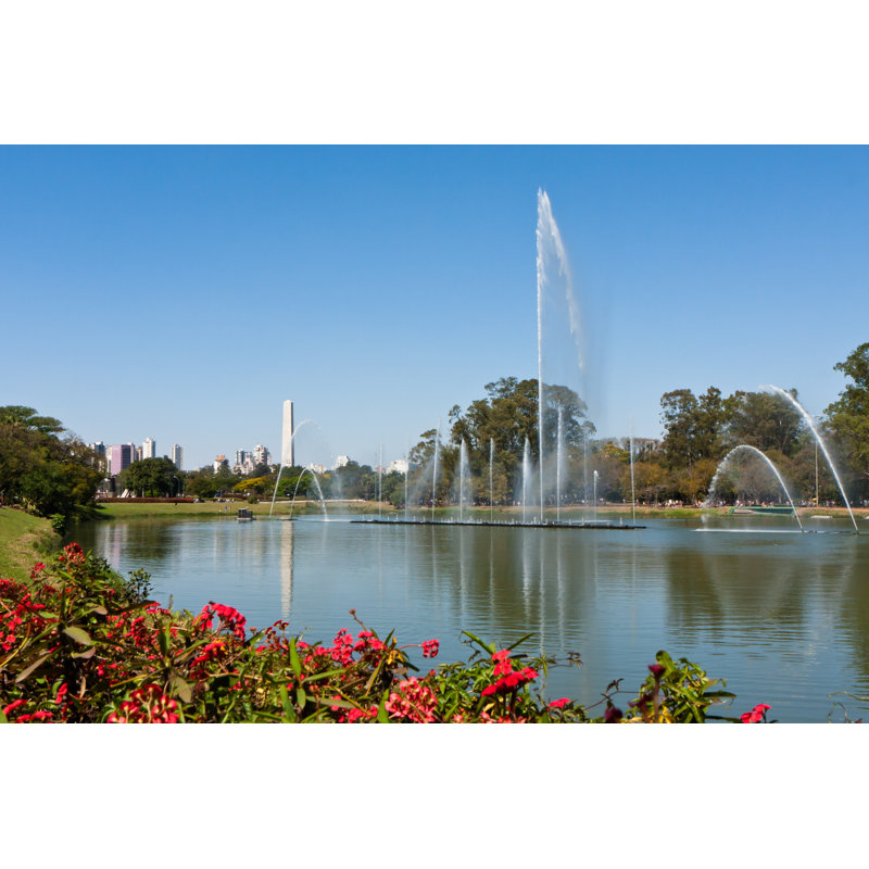 Faison Fountain At Ibirapuera Park - Wrapped Canvas Print, 30cm H x 46cm W x 3.8cm D