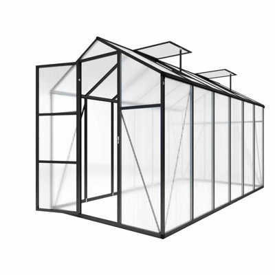 Walk-In Outdoor Greenhouse, Polycarbonate Greenhouse With Aluminum Frame, Adjustable Vents, Lockable Door For Backyard