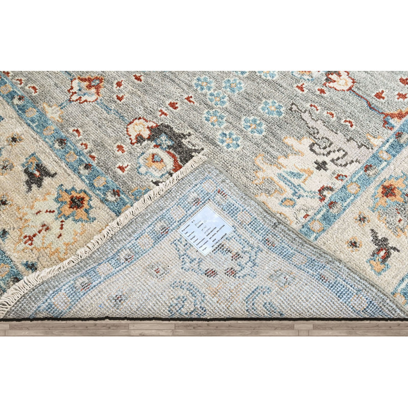 8x10 Hand Knotted Wool Gray Oushak Transitional Rug