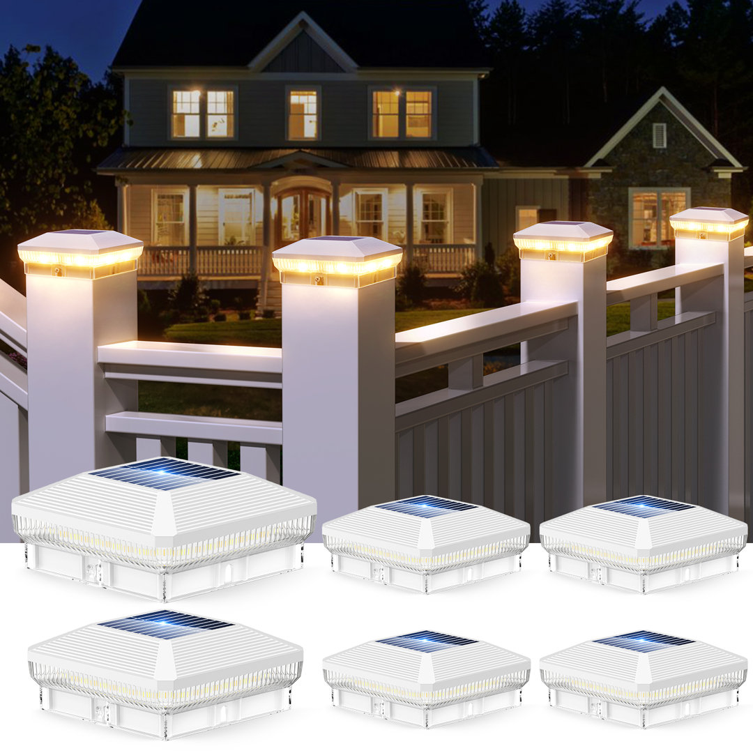 Solar Post Cap Lights Outdoor, 6 Pack 40 Leds 4x4 Post Solar Lights Outdoor Waterproof With 3 Modes, 30 Lumens Fence Post Solar Lights, Solar Powered Deck Fence Post Lights For Vinyl Wooden Post (Set of 6) KOOPER Fixture 