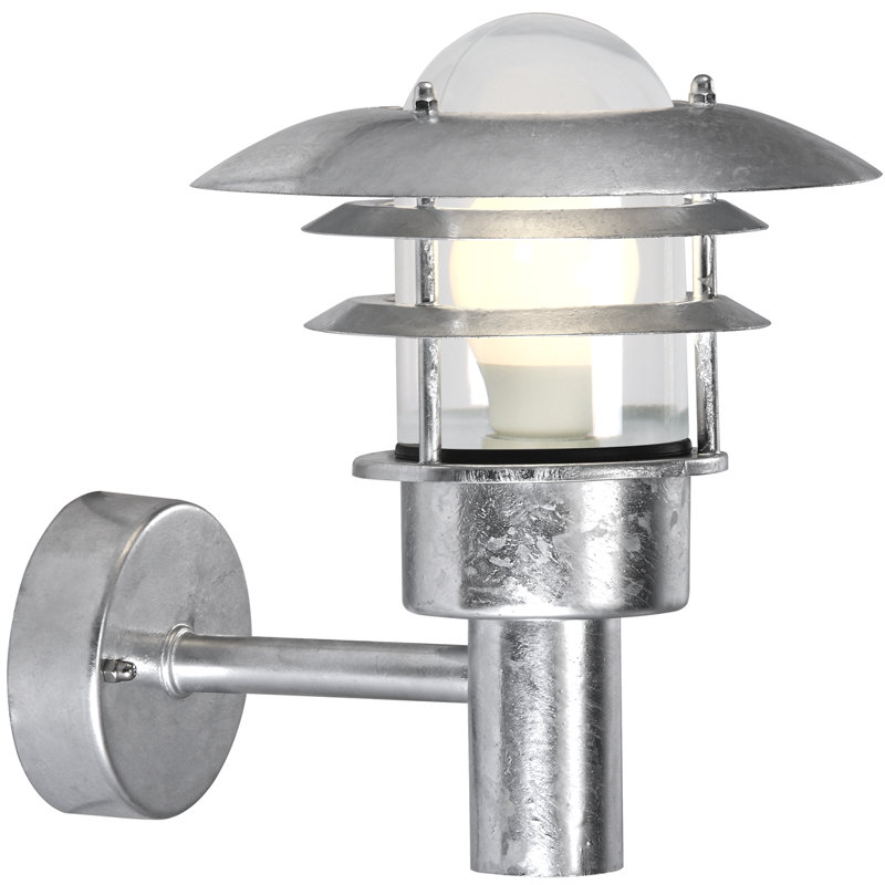 Scandinavian Outdoor Wall Lantern, Galvanised
