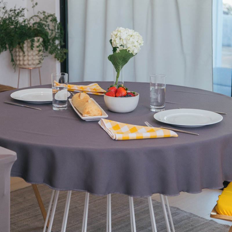 Fisher Solid Color Round Tablecloth, Charcoal, 51" Round