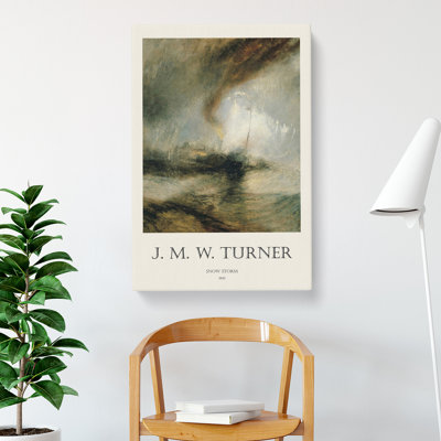 Snow Storm Print by Joseph-Mallord William Turner - Wrapped Canvas