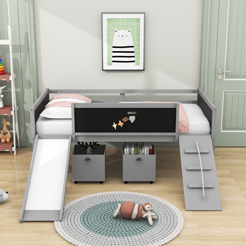 Harvester Kids Twin Loft Bed, Gray