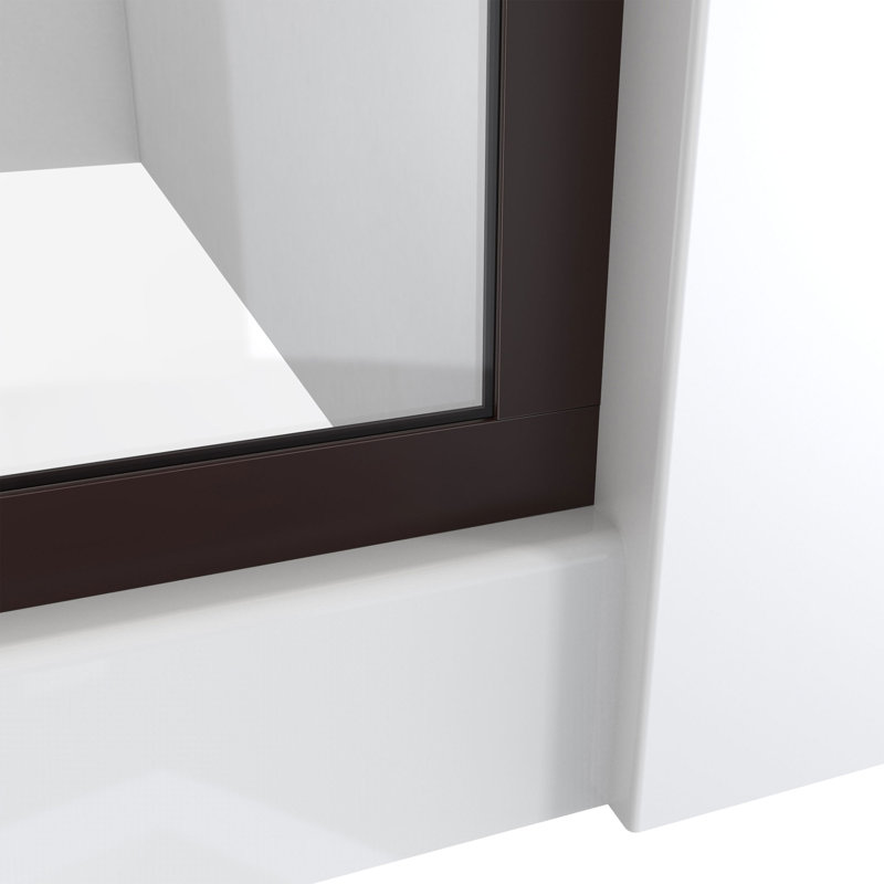 30" W x 72" H Frameless Shower Door, Oil Rubbed Bronze, 30"