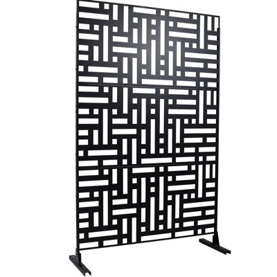 Black Metal Privacy Fencing 76" H48" W - For Patio Balcony Lawn, Strong And Screens Metal, Deck, Black, Build