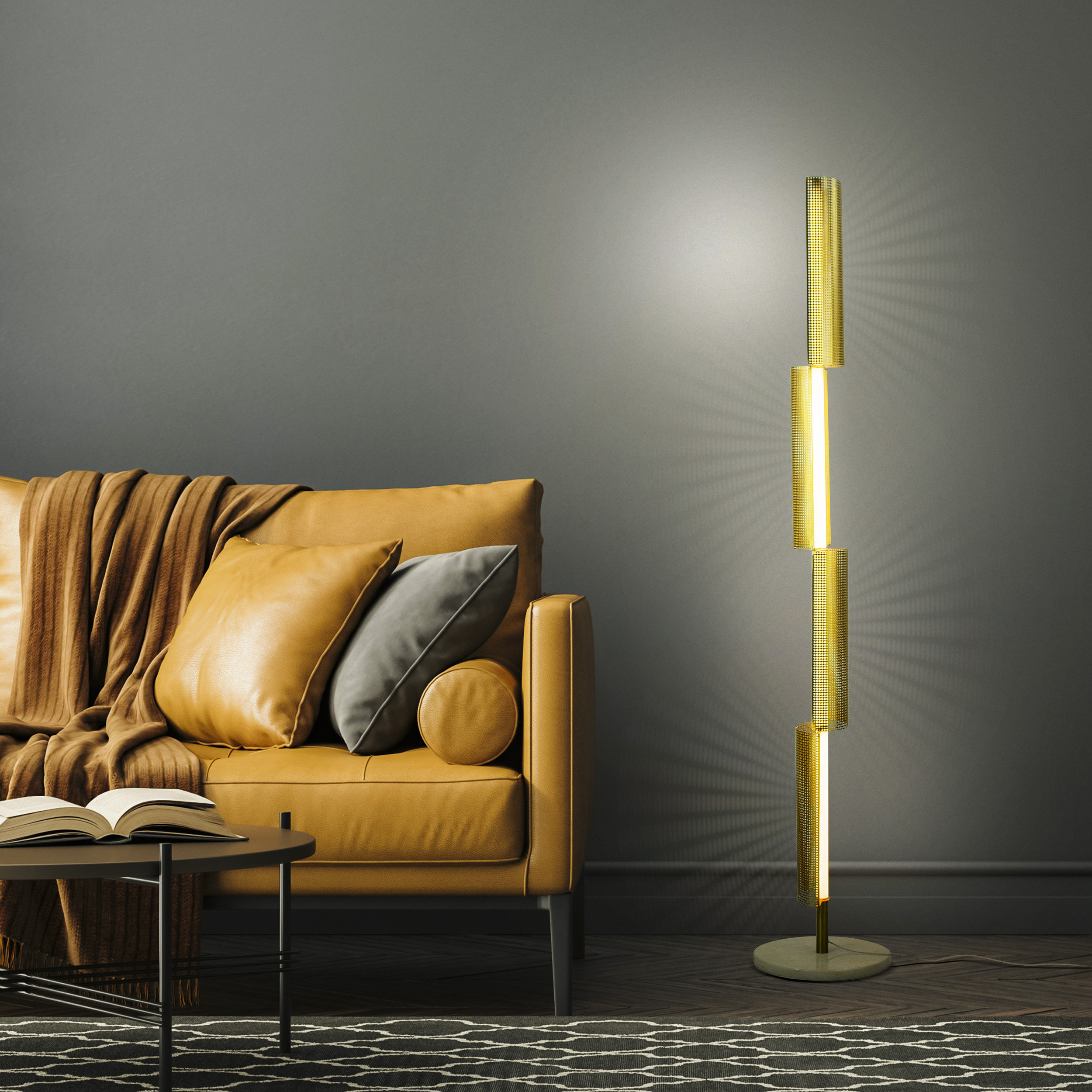 Insider 57.5 LED Novelty Floor Lamp with Remote Control Wade Logan Shade Color: Gold