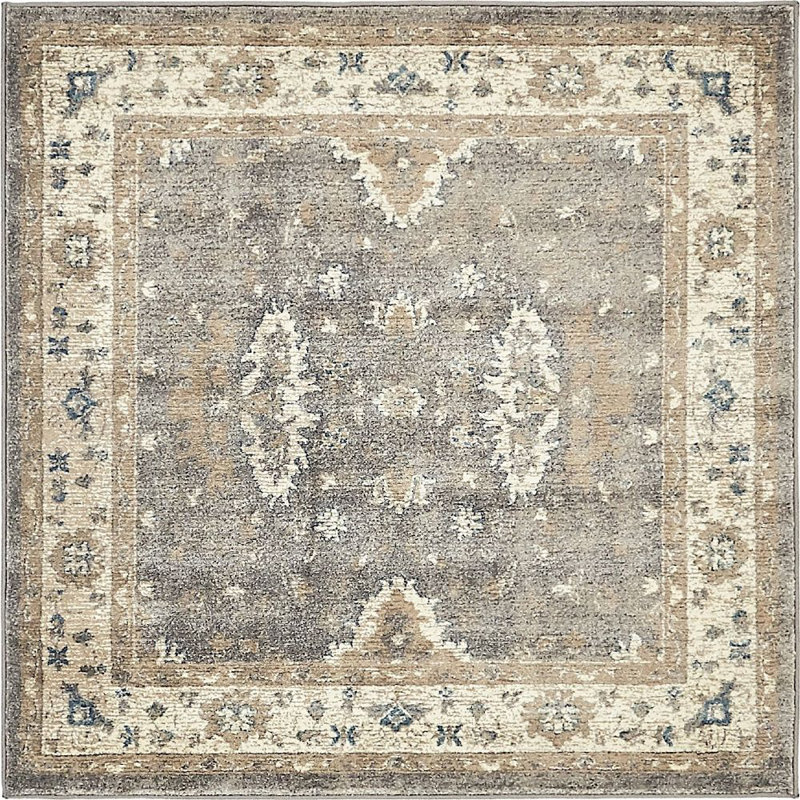 Linz Floral Indoor Rug, Square 4'