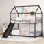 Metal Bunk Bed With Slide,Kids House Bed-39597326