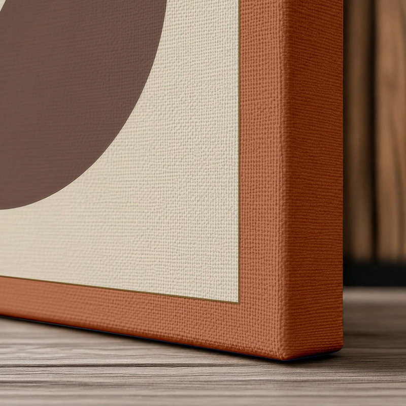 Curves and Angles Geometric - Wrapped Canvas, 36x24 - 91.4 x 61.0 cm, Terracotta Border