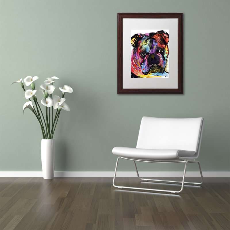 « bouledogue », impression encadrée sur toile, H 20 po x l 16 po x P 0,5 po