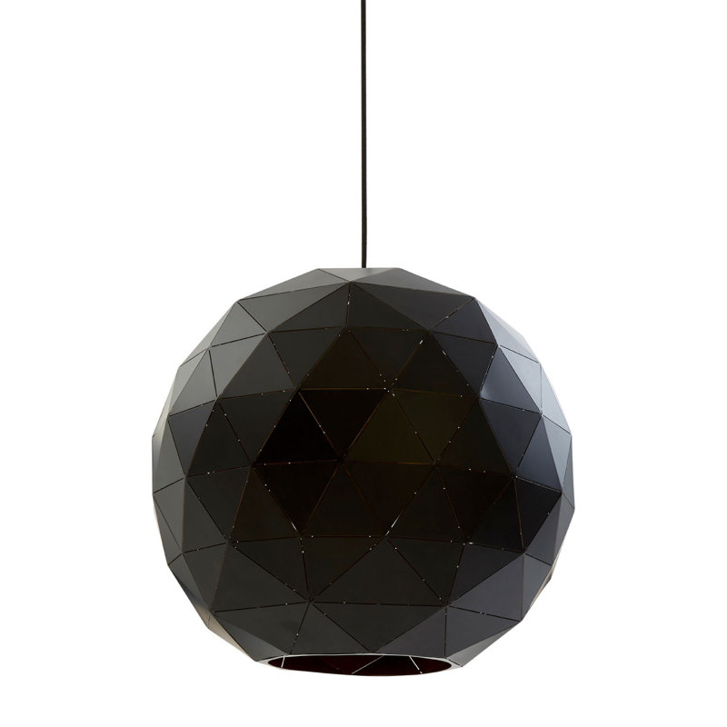 Cosima 4 - Light Black/Gold Geometric Pendant, Black/Gold