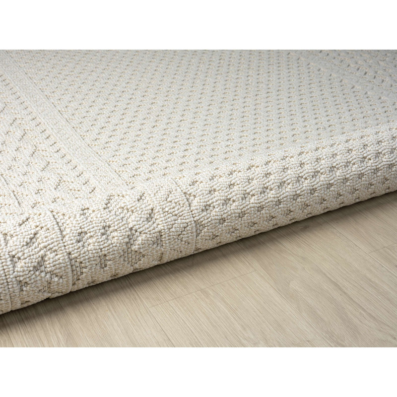 Textured Border Power Loomed Indoor/Outdoor Rug, Rectangle 3'3" x 5'