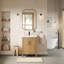 Ensemble de meuble-lavabo simple 24 po en sapin vieilli Kasandra avec miroir en céramique blanche