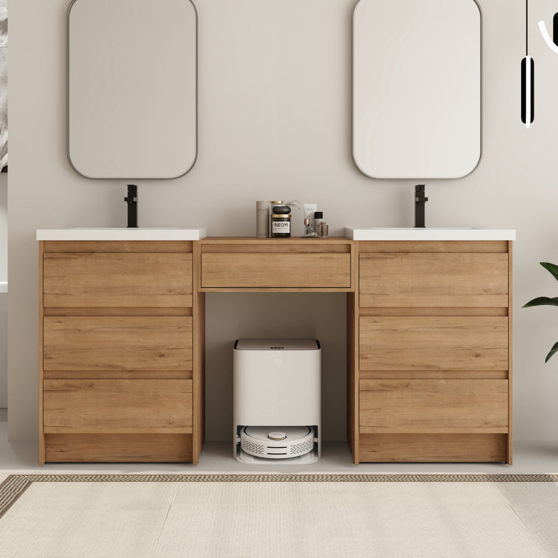  Ensemble de meuble-lavabo double 72 po avec plateau en résine Bellmead