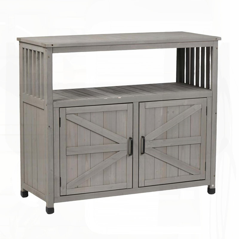 Ensemble de table de bar en bois avec rangement