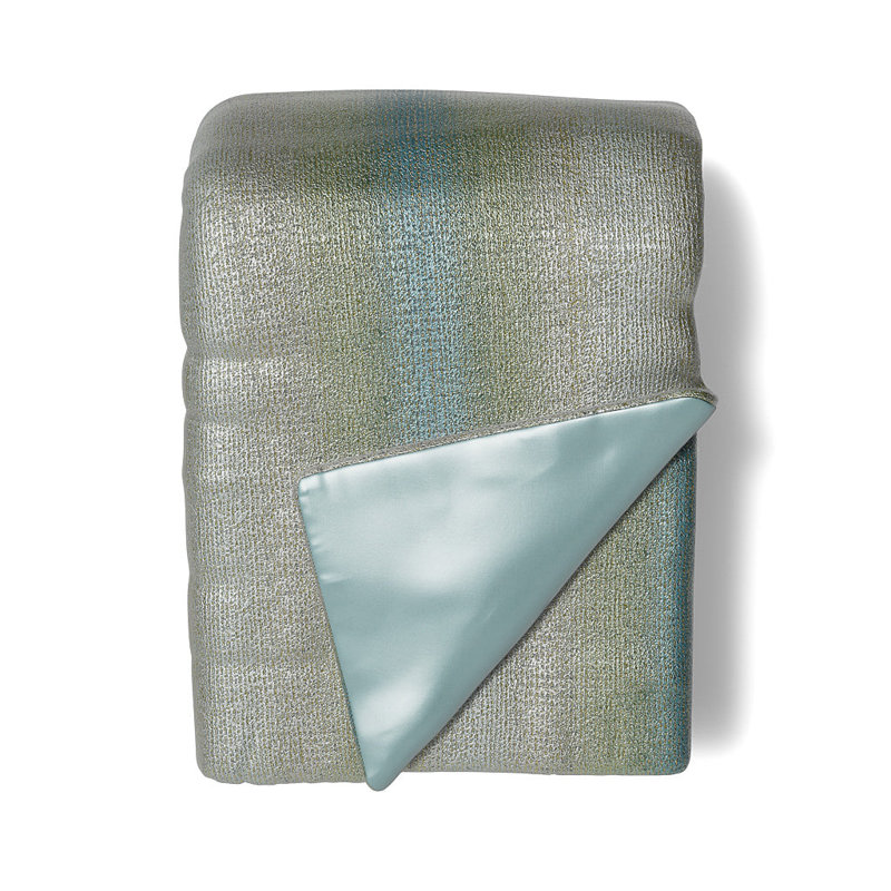 Anguilla Quilted Throw Blanket, Aqua