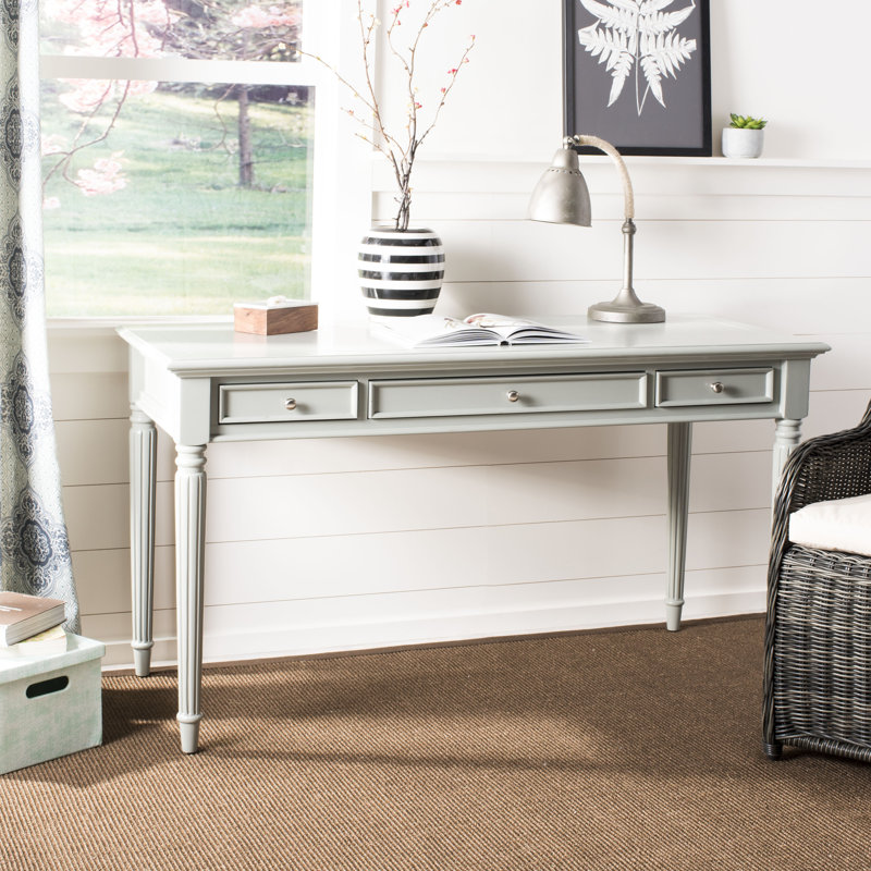 Bureau en bois massif Hathorn, Gris
