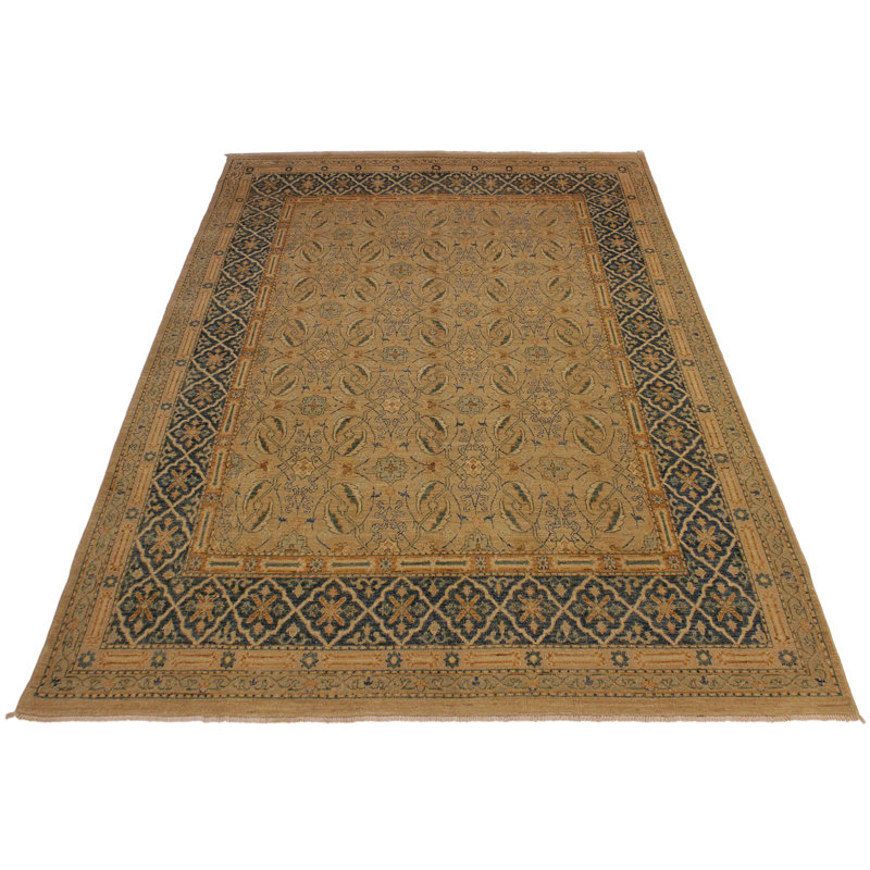 Laine beige en laine noué à la main 7 pi 11 po x 9 pi 11 po Breaux Oriental