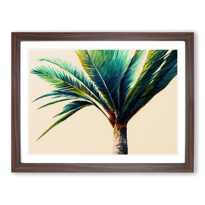 Interesting Palm Tree - Framed Print, 46cm H x 64cm W x 2cm D, Walnut