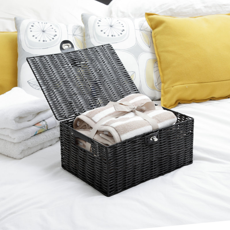 August Grove Decorative Basket, 15.5" H x 33" W x 24" D, Black