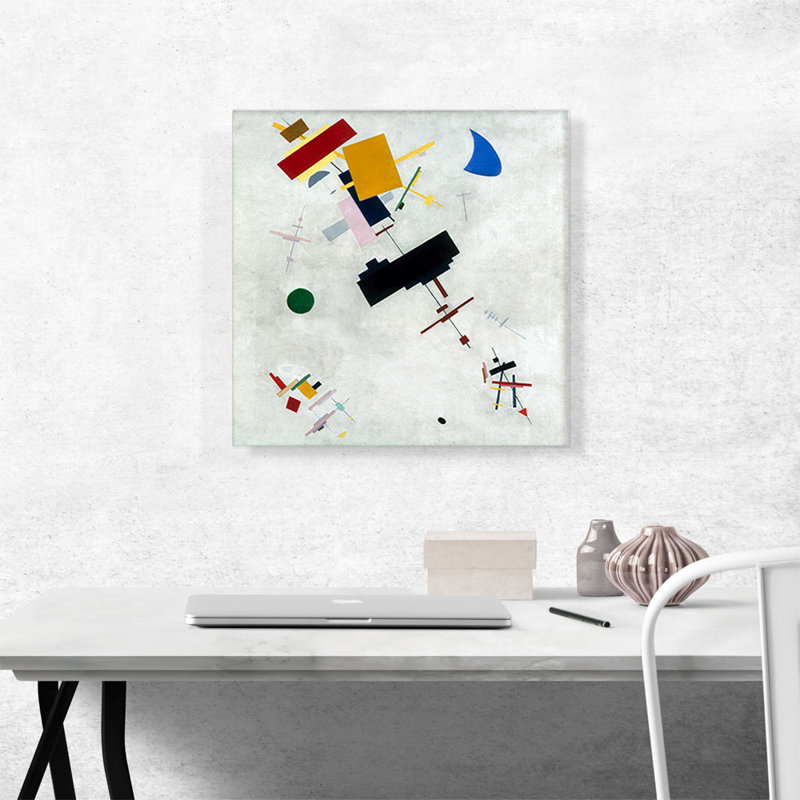 «Suprematist Composition No. 56 1916» par Kazmir Malevich, reproduction d'art sur toile tendue, H 26 po x l 26 po x P 0,75 po