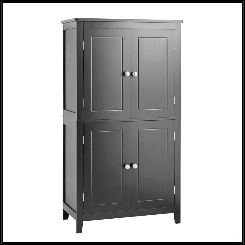 Elegant Bathroom Floor Storage Cabinet, Black