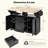 Kitchen Island With 2 Drop Leaf,, Rolling Kitchen Cart On 5 Wheels With Power Outlet, Folding Storage Dining Table With Spice & Towel Rack , 3 Drawers, For Kitchen, Dining Room-381397906