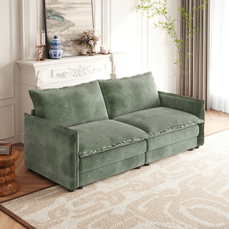 75" Upholstered Loveseat, Green