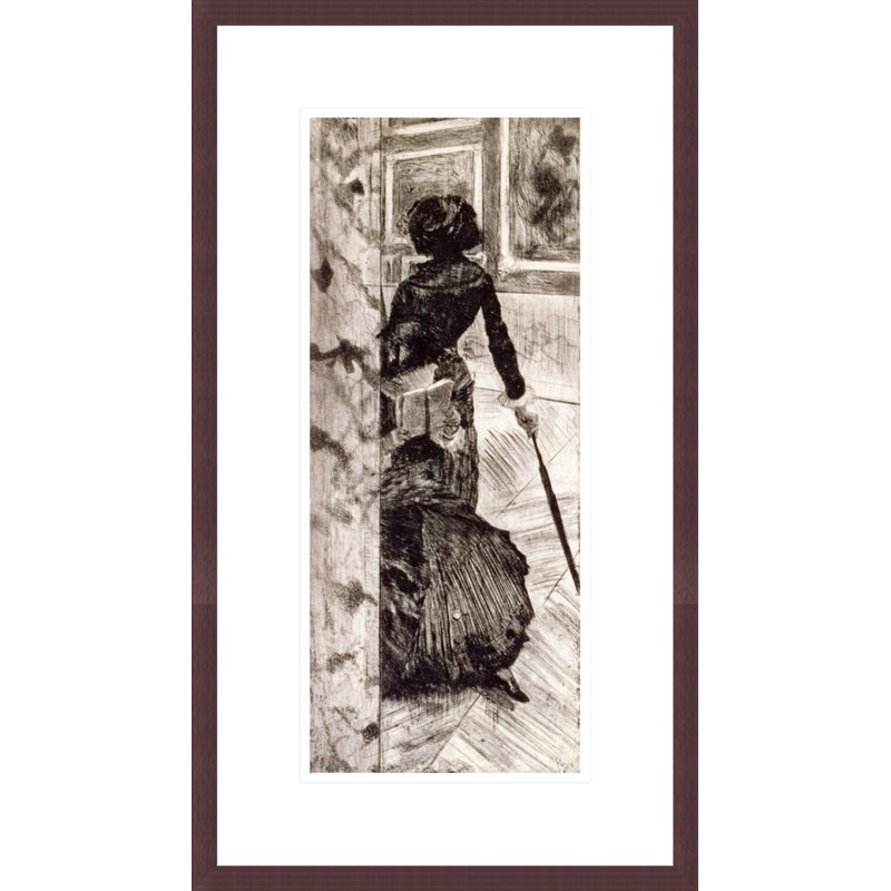 «Mary Cassatt at the Louvre» par Edgar Degas, impression giclée encadrée, H 21,75 po x l 12,36 po