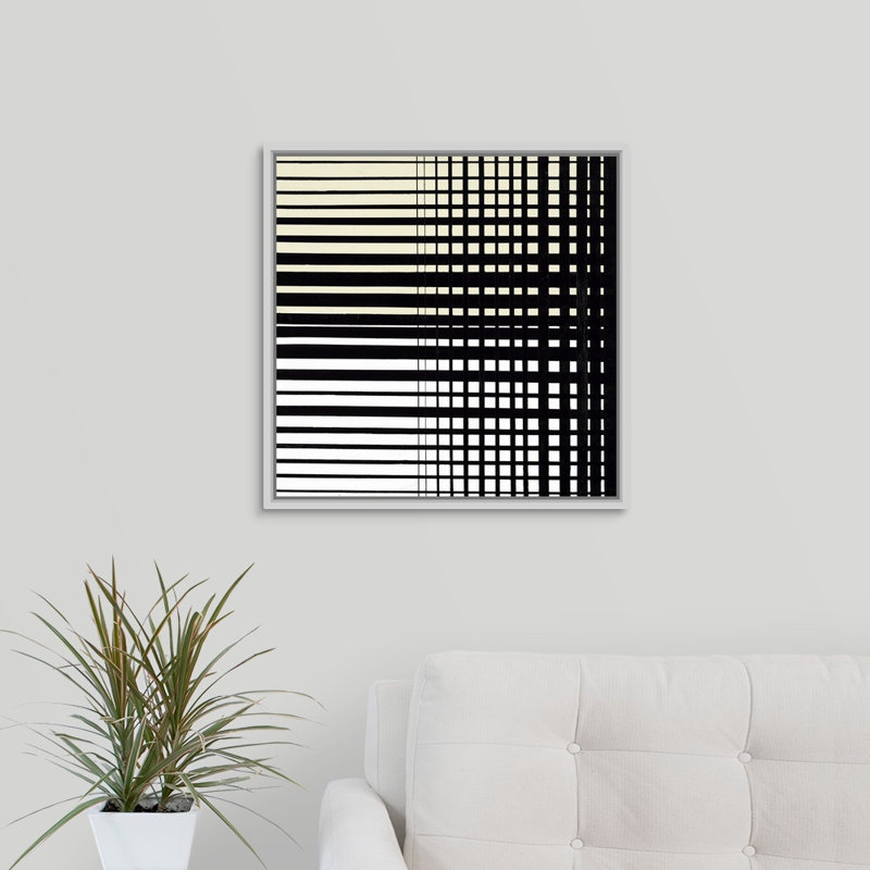 « verb ii », peinture sur toile, H 21,7 po x l 21,7 po x P 1,75 po, Cadre flottant blanc