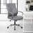 Roe Executive Swivel Chair, High Back Gray Faux Leather, Chrome Metal-118318893