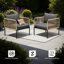Chaise longue d'extérieur en métal avec coussins noirs Oscar