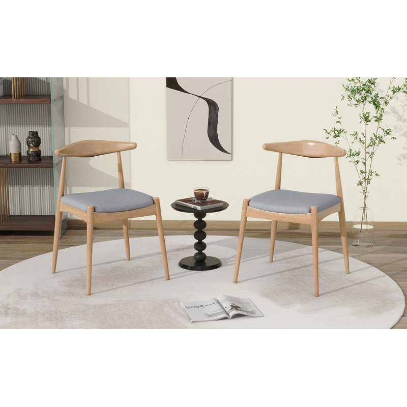 CHAIR (ensemble de 2) ensemble de chaises de salle à manger de style Mid-Century - sièges rembourrés, Gris