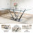 Glass Top Metal Base Dining Table With 4 Velvet Dining Chairs,5 - Piece Pedestal Dining Set-106913230-106913231