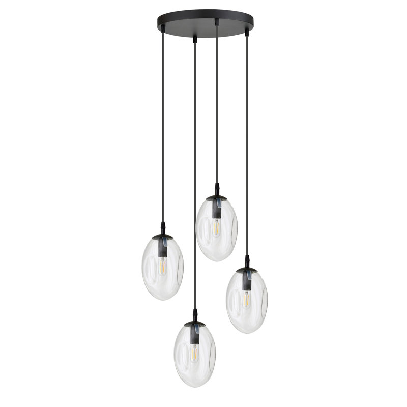 Amanjot 4 - Light Black Cluster Pendant, Clear