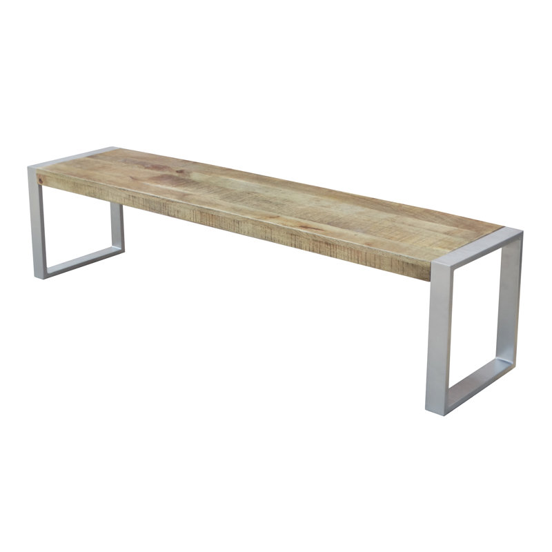 Alessia Solid Wood Bench, 17.75" H x 60" W x 15.75" D
